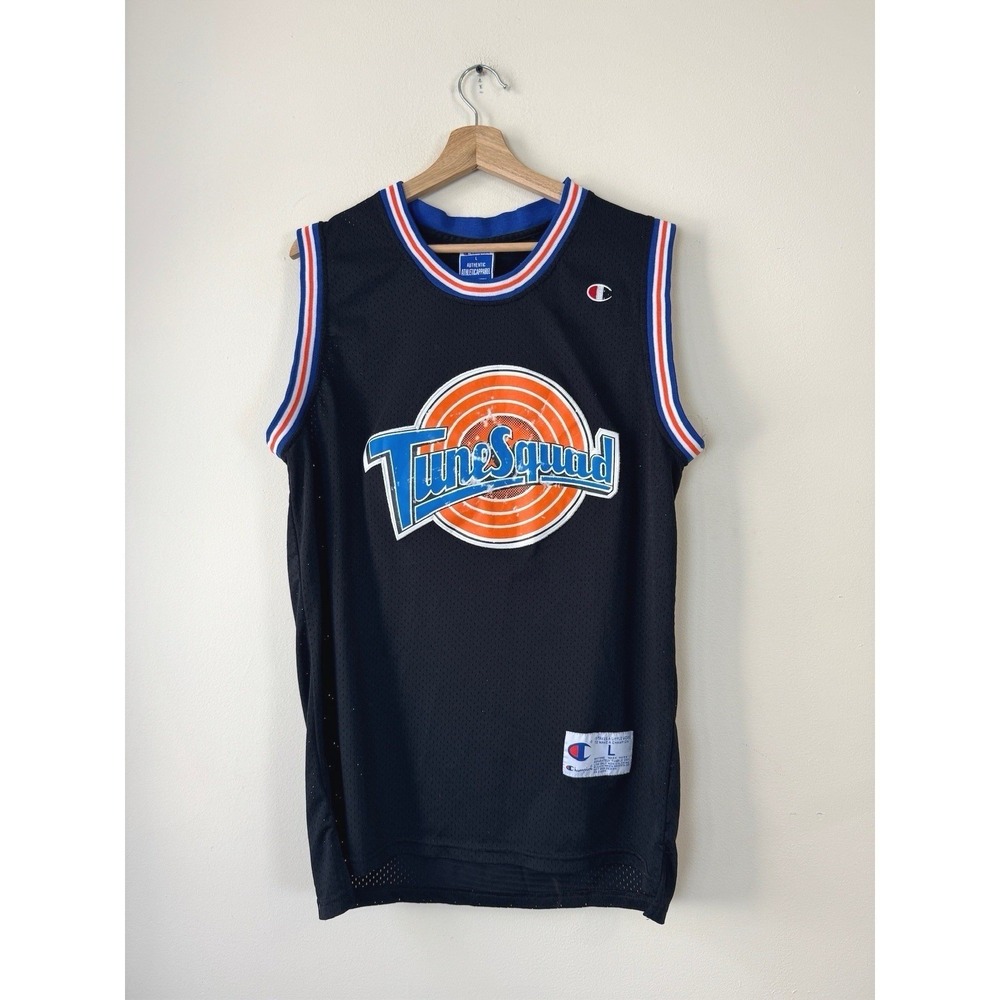 Vintage 90's Champion Space Jam Jordan Taz Tune Squad Black Jersey - Large